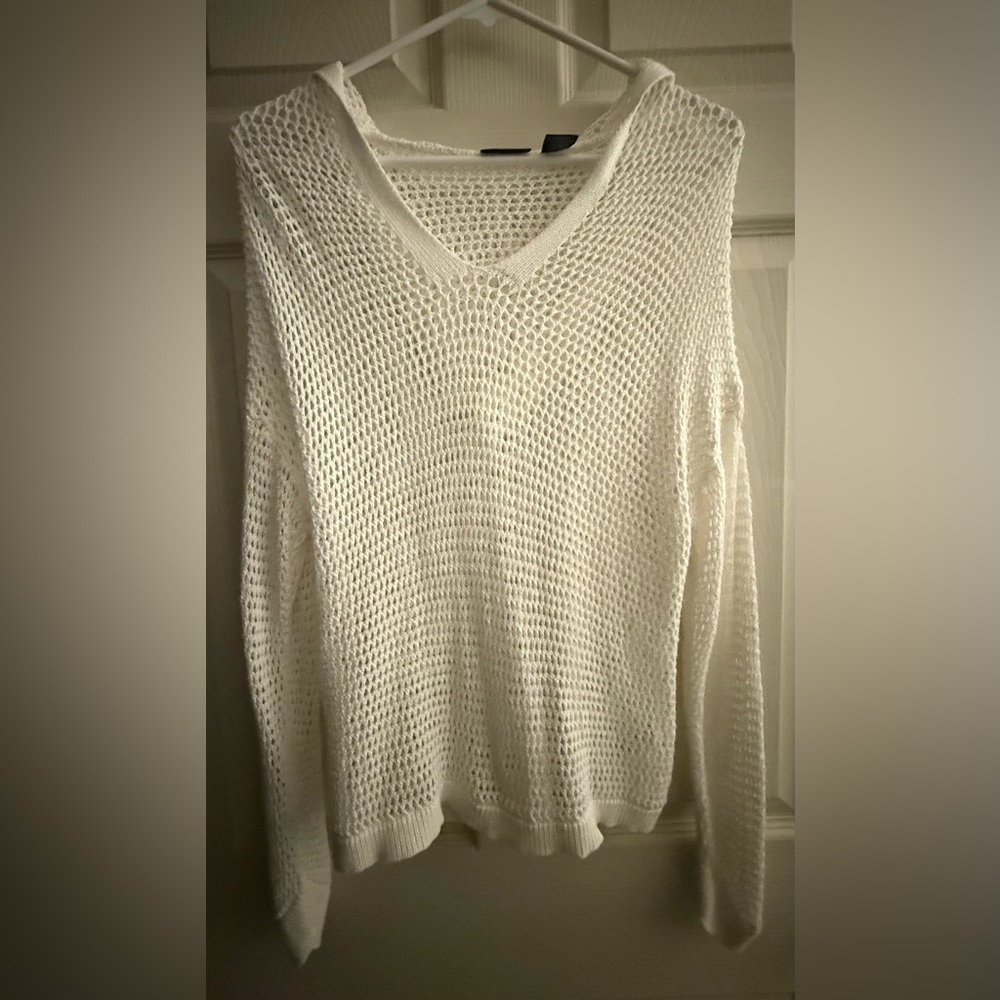 Tahari Women's White Knit Swim Coverup
